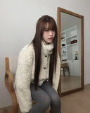 Elu Fluffy Button Jacket