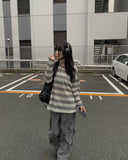 Zha Stripe Loose Fit T-shirt