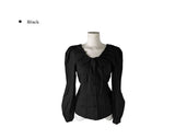 Kersey Ribbon Puff Pintuck Blouse