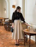 Mello Pintuck Flare Long Skirt