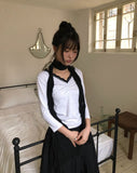 Herang Dot Lace Three Quarter Sleeve T-Shirt