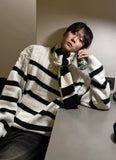 Half cable stripe knit