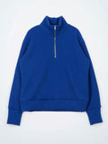 Patch knit half zip-up