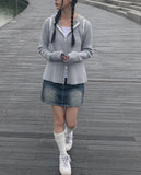 Epee Denim Washing Mini Skirt