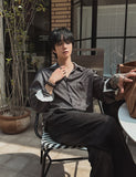 Ille Stripe Color Matching Shirt