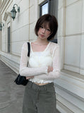 Band Punching Rib V-Neck Cardigan