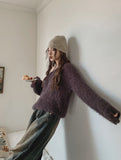 look side folding washing denim pants