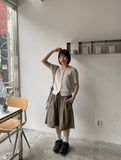 [unisex] Metelli Linen Pintuck Banding Bermuda Pants