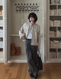 Gridin Collarless Tweed Jacket