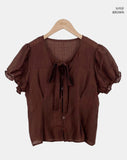 Muha Sheer Short Sleeve Blouse
