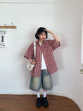 [unisex] Colmas Check Seersucker Short Sleeve Shirt