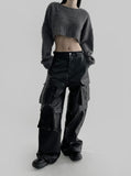 Dooy Wide Leather Cargo Pants