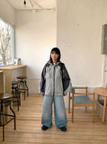 Yuruni denim washed wide pants