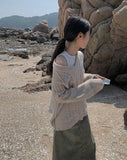 Mora cable long V knit