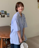 [unisex] Jint Seersucker Over Short Sleeve Shirt