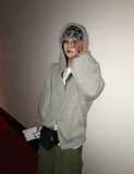 RIVET OVER HOOD ZIP-UP