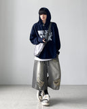 Marble Gray Crop Denim Pants