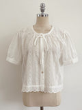 Sedel Lace Flower Embroidery Blouse