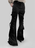 Glan Rivet Cargo Bootcut Pants