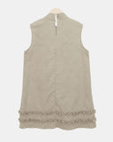 Jewel Ribbon Tie Frill Layered Sleeveless One Piece