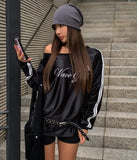 Girls' Unbalanced Glossy Rugby Sweatshirt