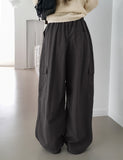 walkie nylon two-way cargo long wide jogger pants
