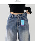 Hem Snap Four-Season Banding Long Wide Denim Pants