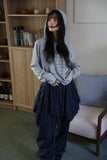 Brushed Check Unbalance Skirt