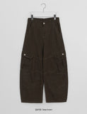 Anno Curved Cotton Cargo Wide Pants