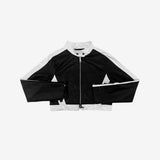 Peolan Glossy Color Matching Leather Jacket