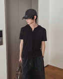 Dates Henley Neck Short Sleeve Hoodie
