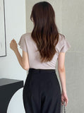 Blooming Half Drape Span T-Blouse