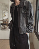 Kuden damage crop denim jacket