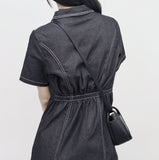 hoz stitch denim one piece