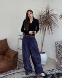 Kenny Velour Pintuck Banding Pants