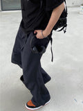 Two-way Open Cutting Nylon Wide Pants