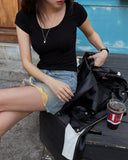 [U-BASIC] [1+1] Mitzu U-neck short sleeves