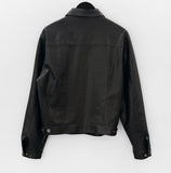 Sharp Pintuck Leather Jacket