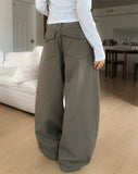 Classy Back Pocket Cotton Balloon Pants