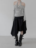 Drape Cowl Neck Halter Off-Shoulder