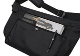 Sky Blue Cloud Smile Embroidery Cross Curved Messenger Bag