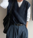 block knitted vest