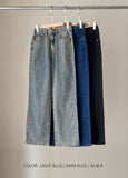 Press Cotton Wide Banding Denim Pants
