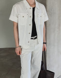 Kelden Cutout Short Sleeve Trucker Shacket