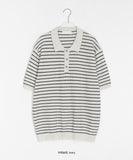 [unisex] Hyonka Summer Stripe Collar Over Knit