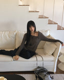 Carven Leather Heart Long Necklace