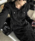 Pigment Long Sleeve Line Hood Zip-up