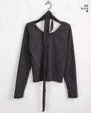 [Muffler Set] Tudge Stripe Round Long Sleeve T-Shirt