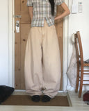 David Heart Back Pocket Balloon Fit Washed Pants