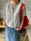 Krat lace layered button vest